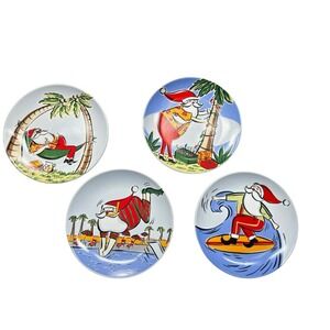 Ellen-Crimi Trent For Boston Wharehouse Multicolor Tropical Santa Desert Plates